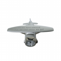 Custom Silver Finish High Wing Mini Desk Clock Airplane